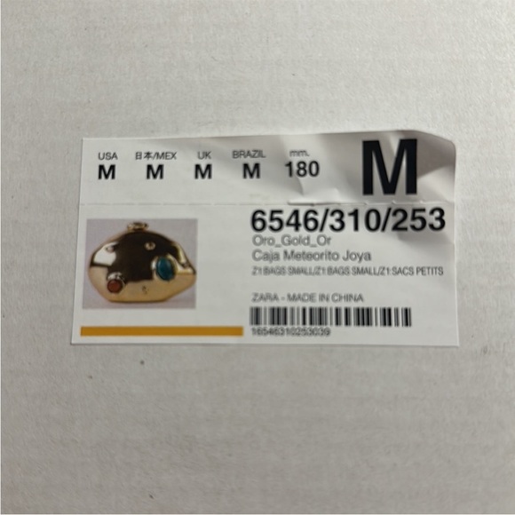 ZARA  METALLIC MINAUDIÈRE Stone Encrusted Gold Clutch Bag with chain - Picture 11 of 13